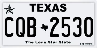 TX license plate CQB2530