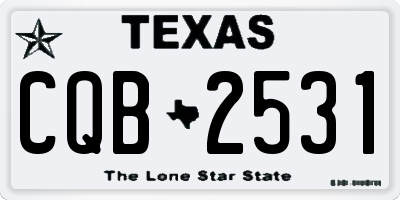 TX license plate CQB2531