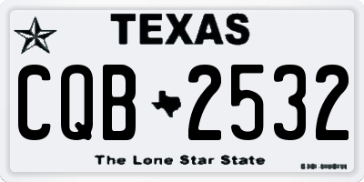 TX license plate CQB2532
