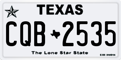 TX license plate CQB2535