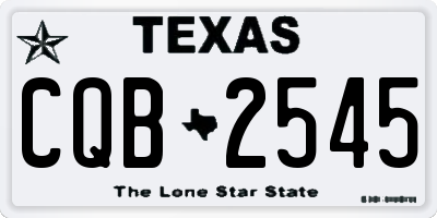 TX license plate CQB2545