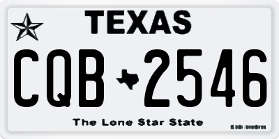 TX license plate CQB2546
