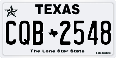 TX license plate CQB2548