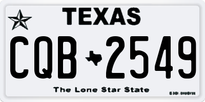 TX license plate CQB2549