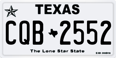 TX license plate CQB2552