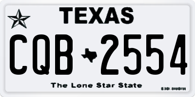 TX license plate CQB2554