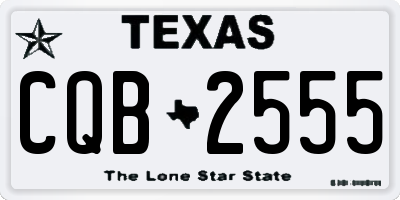 TX license plate CQB2555