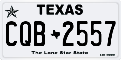 TX license plate CQB2557