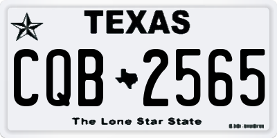 TX license plate CQB2565