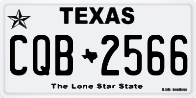 TX license plate CQB2566