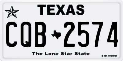 TX license plate CQB2574