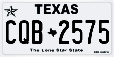 TX license plate CQB2575