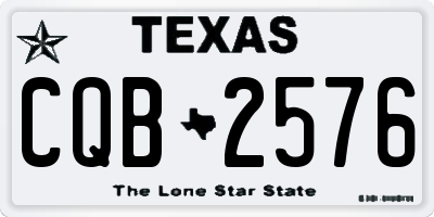 TX license plate CQB2576