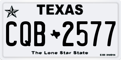 TX license plate CQB2577