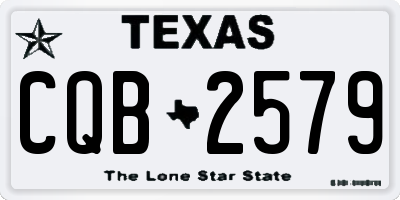 TX license plate CQB2579