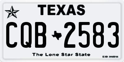 TX license plate CQB2583