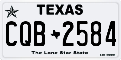 TX license plate CQB2584