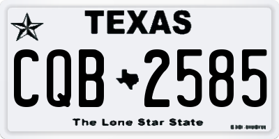 TX license plate CQB2585