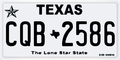 TX license plate CQB2586