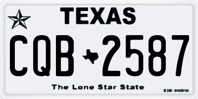 TX license plate CQB2587
