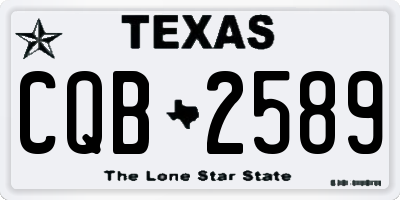 TX license plate CQB2589