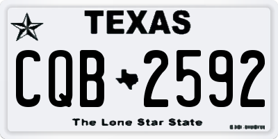 TX license plate CQB2592