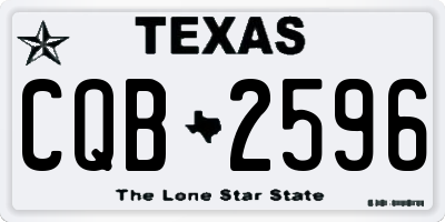 TX license plate CQB2596