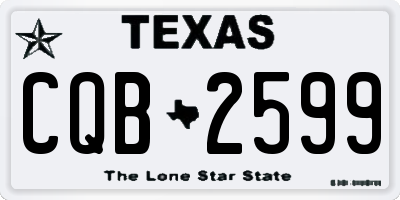 TX license plate CQB2599