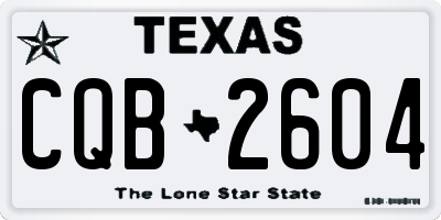 TX license plate CQB2604