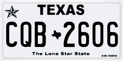 TX license plate CQB2606