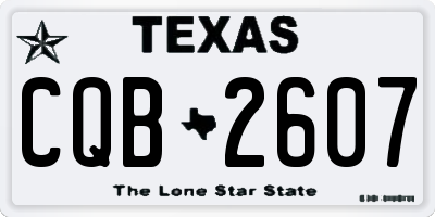 TX license plate CQB2607
