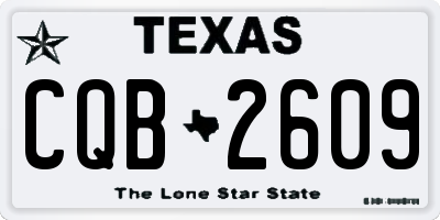 TX license plate CQB2609