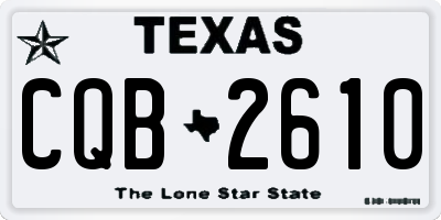 TX license plate CQB2610