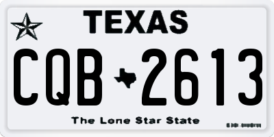 TX license plate CQB2613