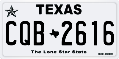 TX license plate CQB2616