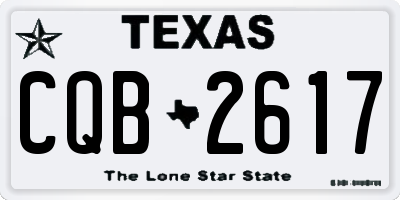 TX license plate CQB2617