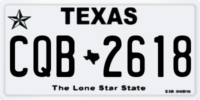 TX license plate CQB2618