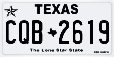 TX license plate CQB2619