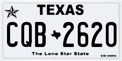 TX license plate CQB2620