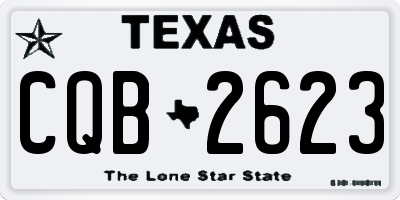 TX license plate CQB2623
