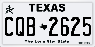 TX license plate CQB2625