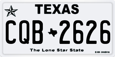 TX license plate CQB2626