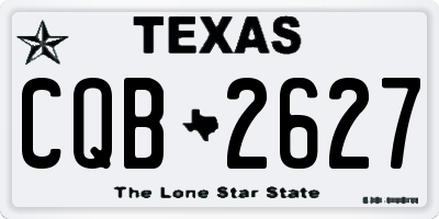 TX license plate CQB2627