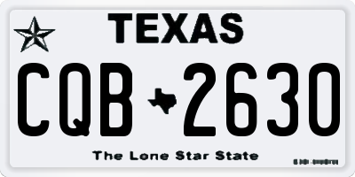 TX license plate CQB2630