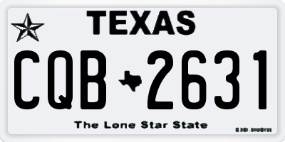 TX license plate CQB2631