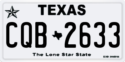 TX license plate CQB2633