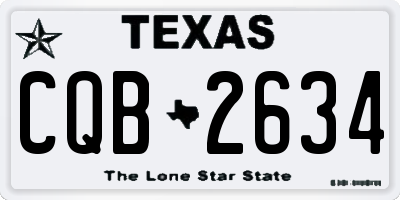 TX license plate CQB2634