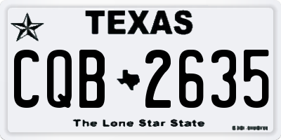 TX license plate CQB2635