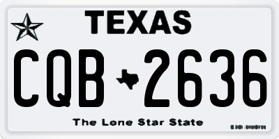 TX license plate CQB2636