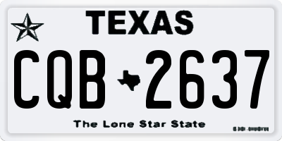 TX license plate CQB2637
